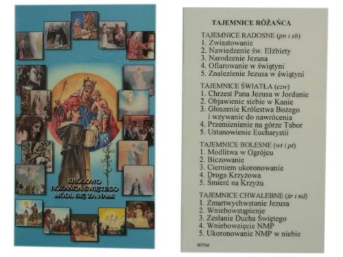 Tajemnice Różańca - laminowany obrazek