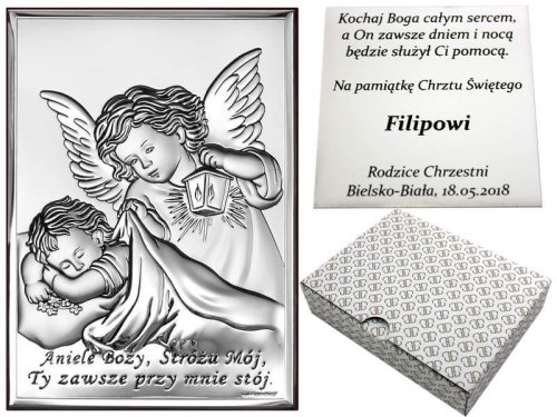 Aniołek Stróż srebrny v27