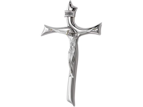 Krzyż srebrzony wiszący 36 cm