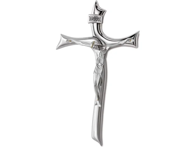 Krzyż srebrzony wiszący 36 cm