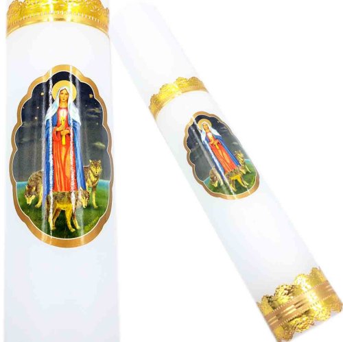 Gromnica parafinowa 28 cm biała