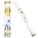 Świeca do Chrztu - prosta złoto-niebieska