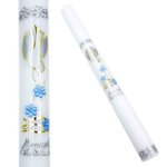 Świeca do Chrztu - prosta złoto-srebrna