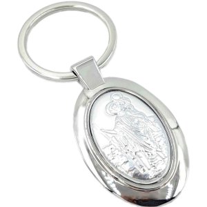 Brelok ze św. Krzysztofem - posrebrzany