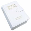 Pismo Święte ST i NT biała ekoskóra + GRAWER
