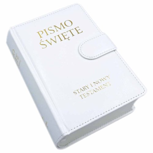 Pismo Święte ST i NT biała ekoskóra + GRAWER