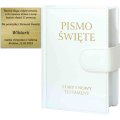 Pismo Święte ST i NT biała ekoskóra + GRAWER