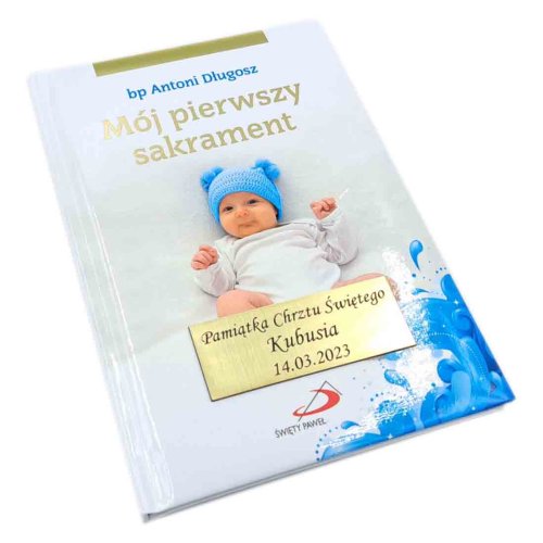Pamiątka Chrztu dla chłopca - bp Długosz - grawer