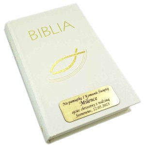 Pismo Święte z grawerem - pamiątka I Komunii Świętej