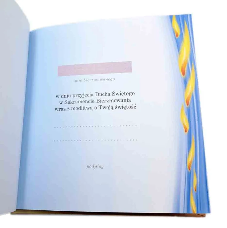 Pamiątka Bierzmowania z grawerem - książeczka