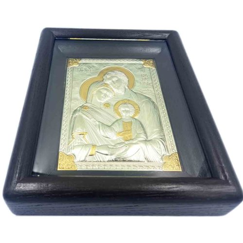 Święta Rodzina - ikona srebrzono-złocona 24cm