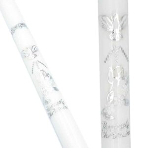 Świeca do Chrztu Świętego - ds - srebrna