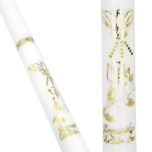 Świeca do Chrztu Świętego - ds - złota