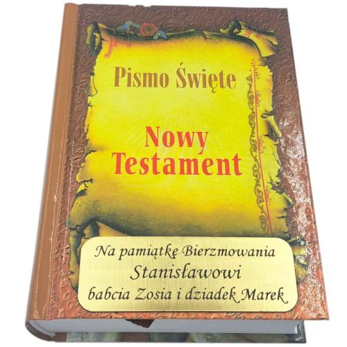 Nowy Testament - grawer na Bierzmowanie