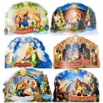 Kartka Bożonarodzeniowa - szopka składana + koperta - 6 szt.