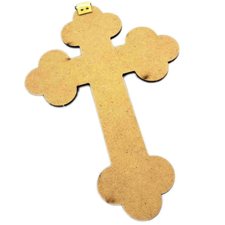 Krzyżyk wiszący drewniany - pasyjka - 15,5 cm czarny