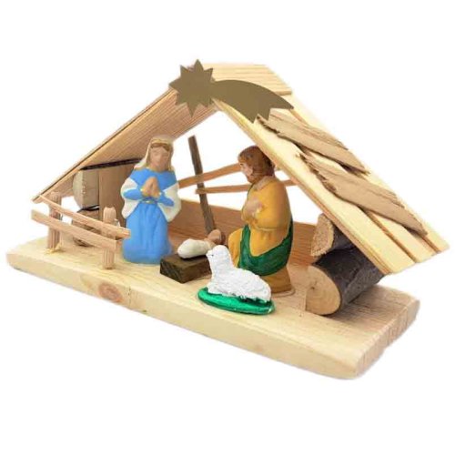 Szopka Bożonarodzeniowa naturalna z figurkami