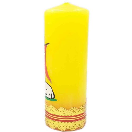 Świeca na Wielkanoc- 15 cm - parafinowa - żółta
