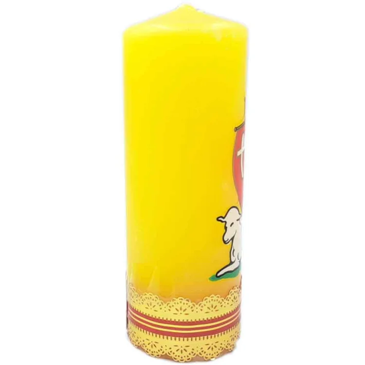 Świeca na Wielkanoc- 15 cm - parafinowa - żółta