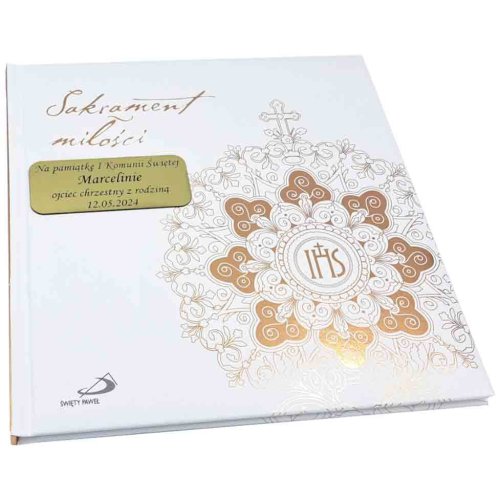 Pamiątka I Komunii - Sakrament Miłości - grawer