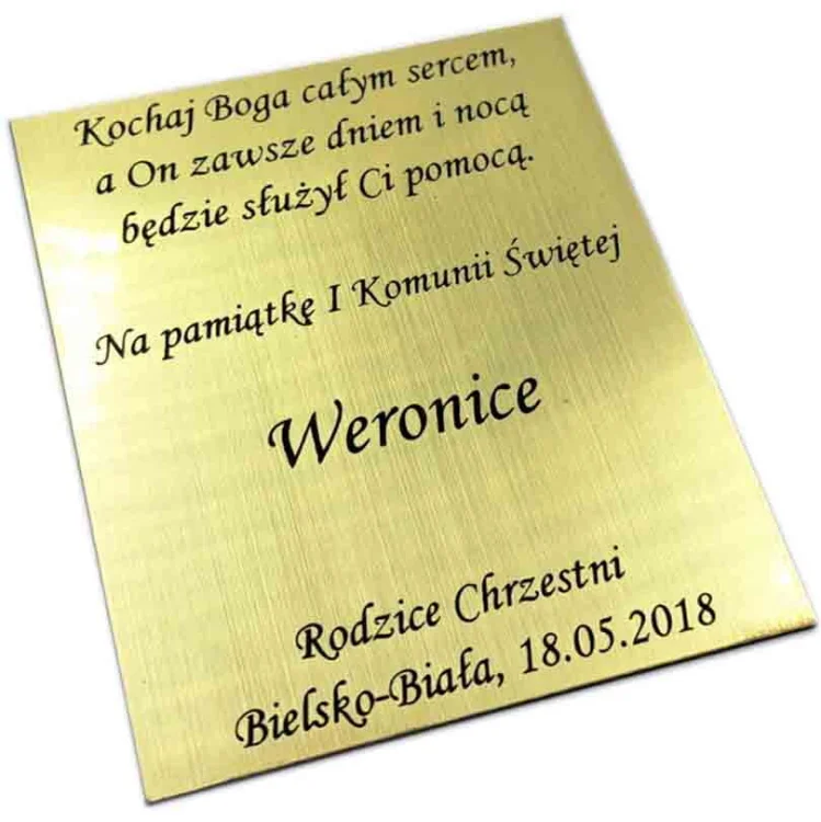 Blaszka grawerowana - złota - h6cm