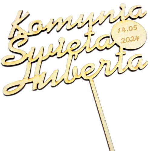 Topper komunijny - imię i data