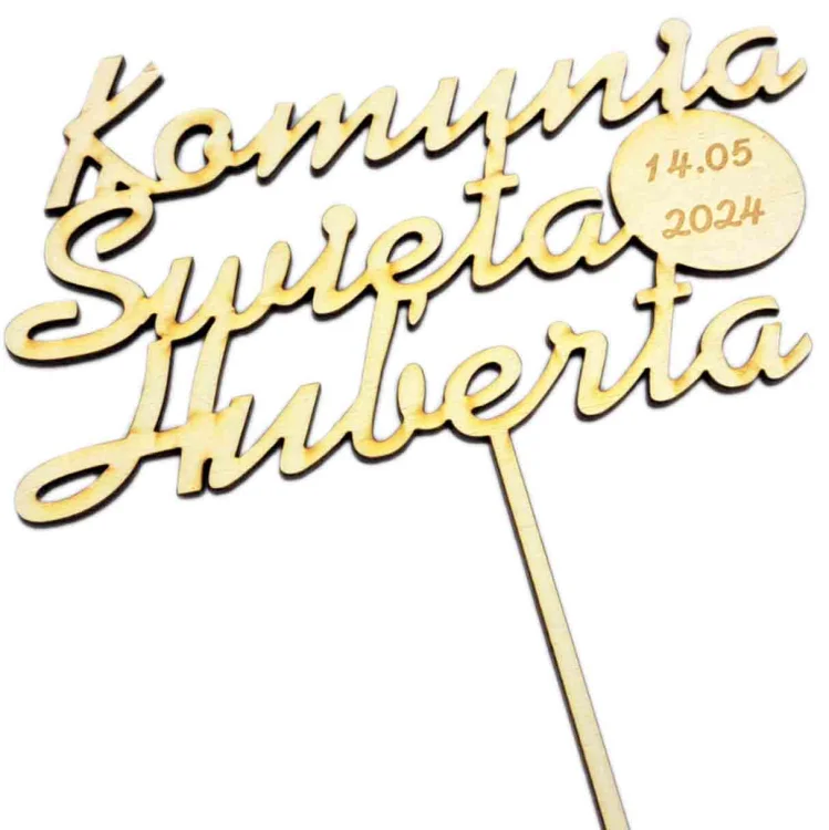 Topper komunijny - imię i data
