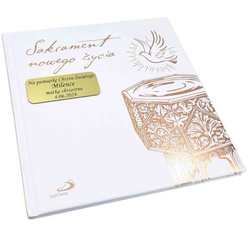 Pamiątka Chrztu Świętego - Sakrament nowego życia - grawer