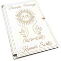 Kartka na I Komunię Świętą - drewniana - z aniołkiem