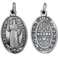 Medalik srebrny Święty Benedykt