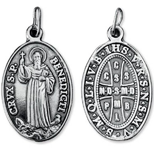 Medalik srebrny Święty Benedykt