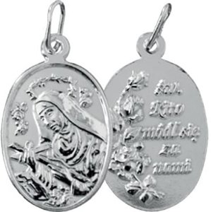 Święta Rita - medalik srebrny owal