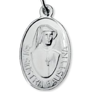 Święta Siostra Faustyna - Jezu Ufam Tobie - medalik srebrny