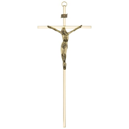 Krzyż wiszący 31 cm - metal mosiądzowany