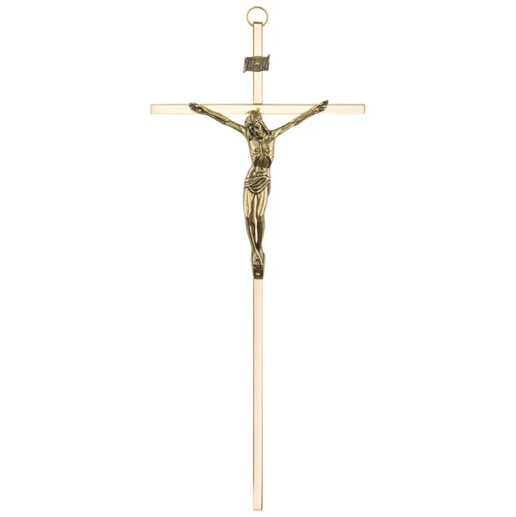 Krzyż wiszący 31 cm - metal mosiądzowany