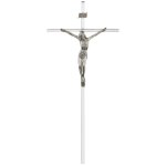 Krzyż wiszący 31 cm - srebrny