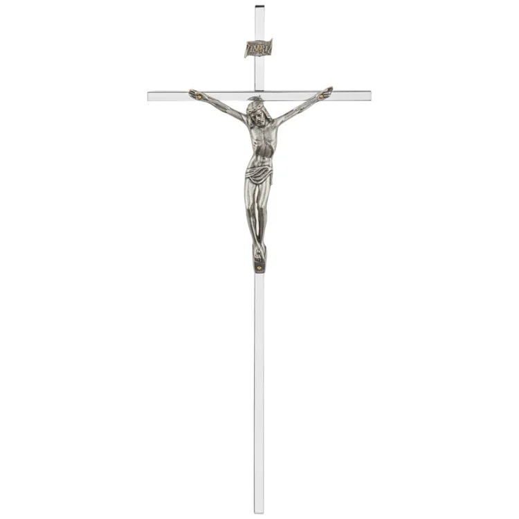 Krzyż wiszący 31 cm - srebrny