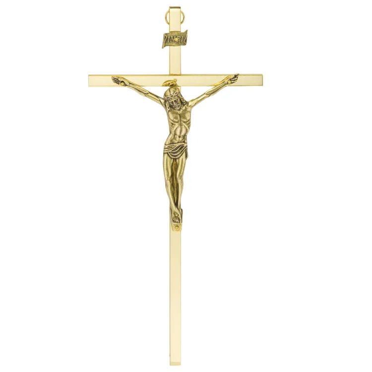Krzyż mosiądzowany 26 cm - do zawieszenia