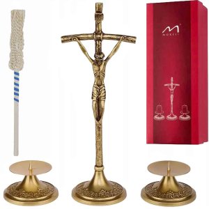 Zestaw kolędowy papieski 31cm - mosiądzowany