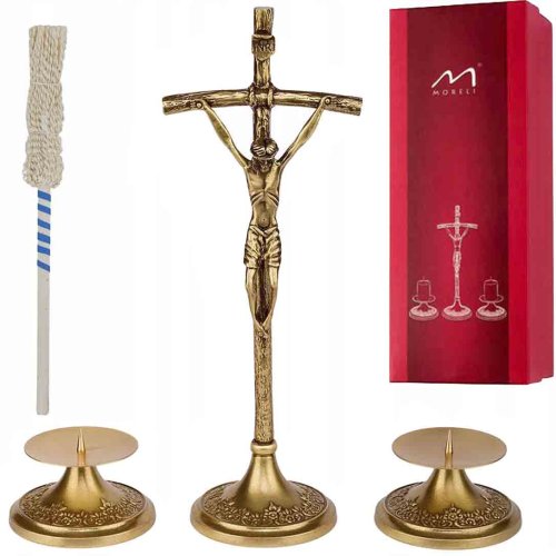 Zestaw kolędowy papieski 31cm - mosiądzowany