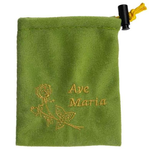 Etui na różaniec - materiałowe - Ave Maria - zielone