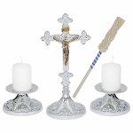 Zestaw kolędowy chromowany 20 cm - relief