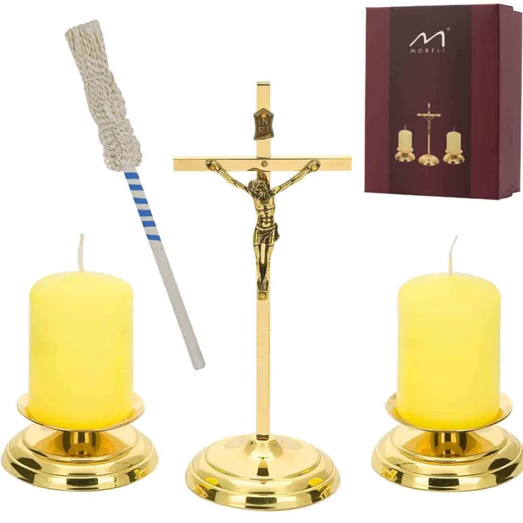 Zestaw kolędowy - mosiądzowany - 16 cm