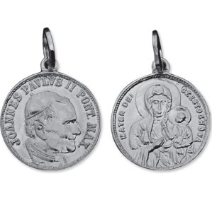 Medalik srebrny Jan Paweł II - Matka Boska Częstochowska - 298