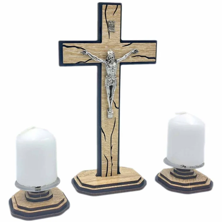 Zestaw kolędowy stylowy 20 cm - brąz