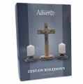 Komplet kolędowy stylowy drewniany 20 cm - pudełko