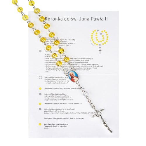 Koronka do św. Jana Pawła II  - różaniec z broszurką