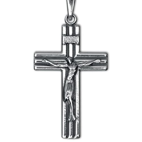 Krzyżyk srebrny z pasyjką - do łańcuszka - k3001