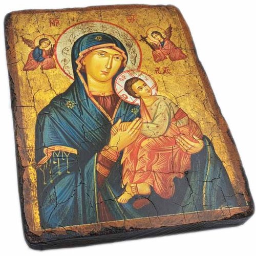 Ikona pisana MB Nieustającej Pomocy 18x14 - niebieska