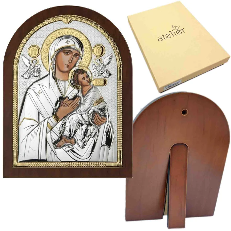 Ikona srebrzona Matka Boska Nieustającej Pomocy 16 cm